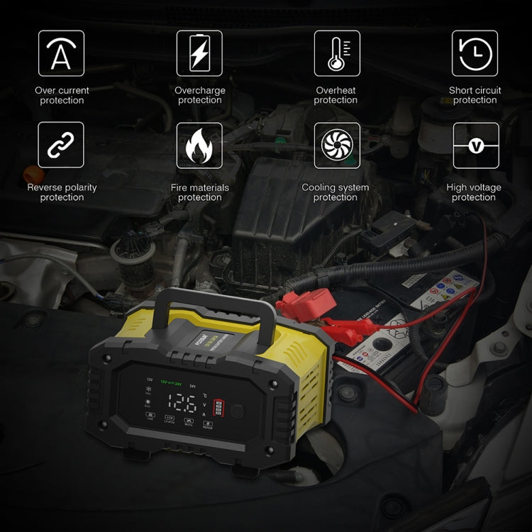 FOXSUR 12V / 24V 10A Portable Motorcycle Car Smart Battery Charger(AU Plug)
