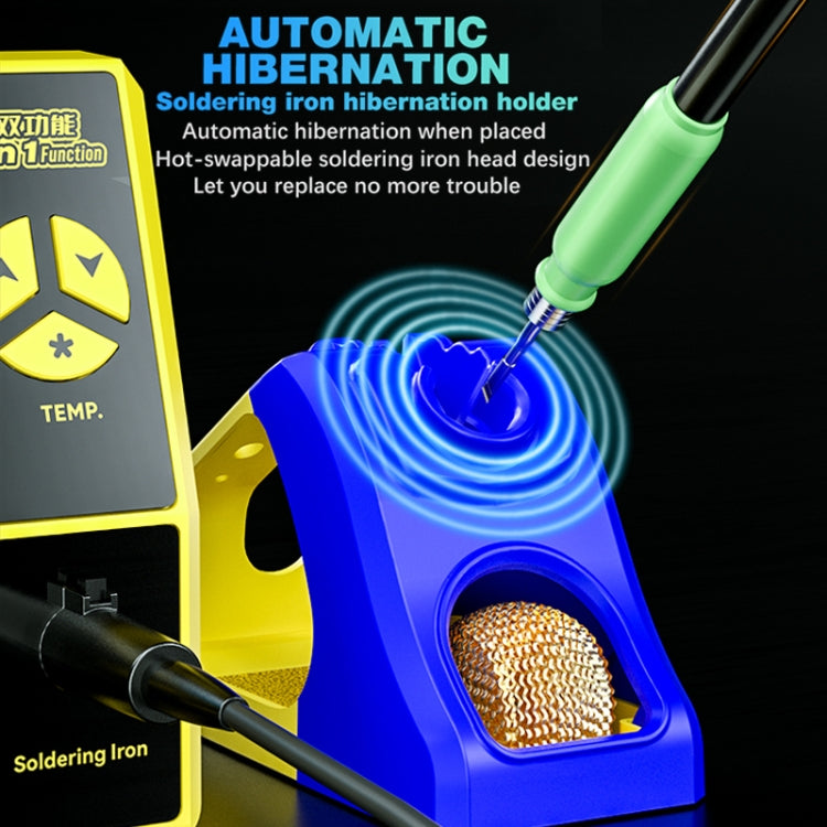 Mechanic 861DS 2 in 1 Dual Function Hot Air Gun Electric Soldering Iron Rework Station, Plug:US