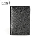 KB156 Antimagnetic RFID Men Leather Card Bag Card Holder(Black)