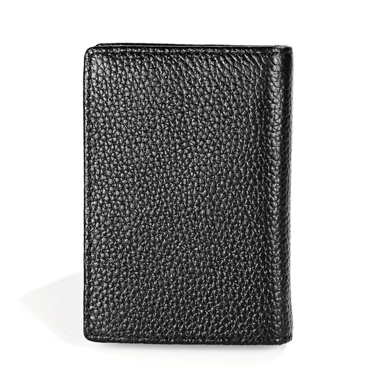 KB156 Antimagnetic RFID Men Leather Card Bag Card Holder(Black)