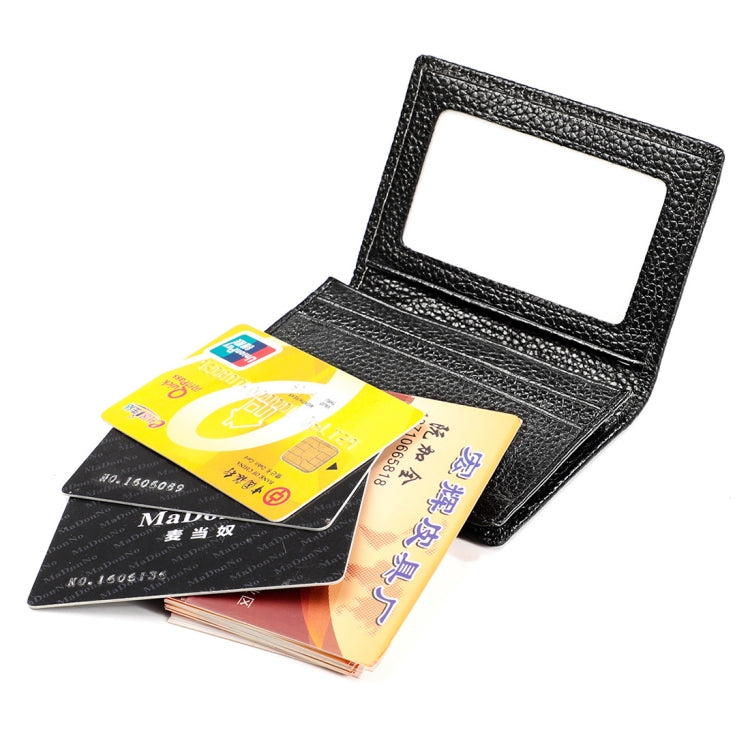 KB156 Antimagnetic RFID Men Leather Card Bag Card Holder(Black)