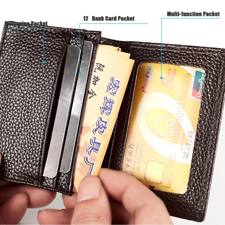 KB156 Antimagnetic RFID Men Leather Card Bag Card Holder(Black)