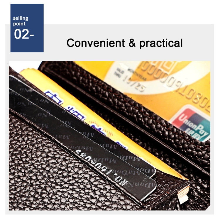 KB156 Antimagnetic RFID Men Leather Card Bag Card Holder(Black)