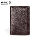 KB156 Antimagnetic RFID Men Leather Card Bag Card Holder(Coffe)