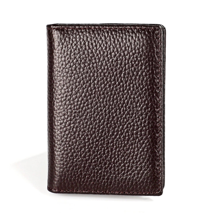 KB156 Antimagnetic RFID Men Leather Card Bag Card Holder(Coffe)