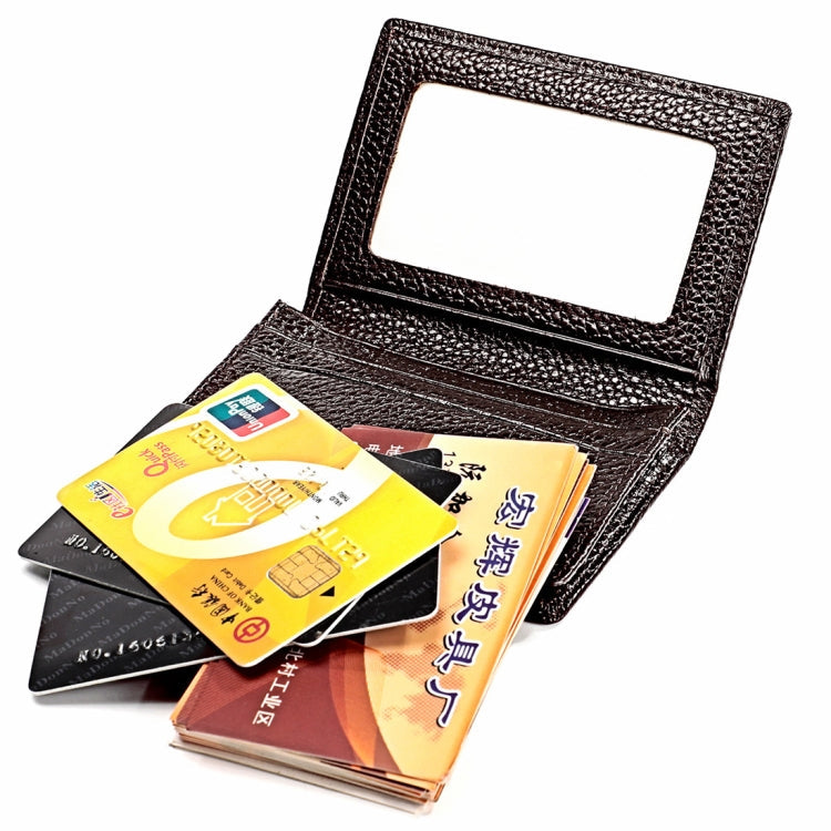 KB156 Antimagnetic RFID Men Leather Card Bag Card Holder(Coffe)