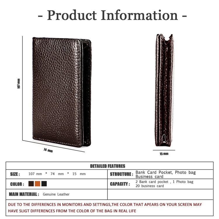KB156 Antimagnetic RFID Men Leather Card Bag Card Holder(Coffe)