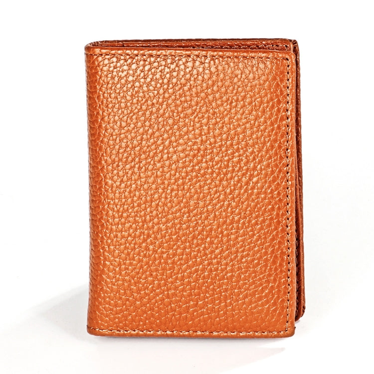 KB156 Antimagnetic RFID Men Leather Card Bag Card Holder(Brown)