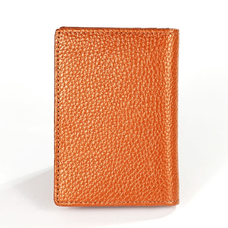 KB156 Antimagnetic RFID Men Leather Card Bag Card Holder(Brown)