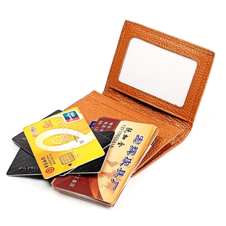 KB156 Antimagnetic RFID Men Leather Card Bag Card Holder(Brown)
