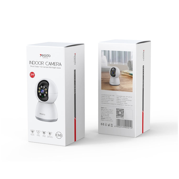 Yesido KM11 3.0MP Full Color Day and Night Smart 2.4G WIFI Camera, Specification:UK Plug