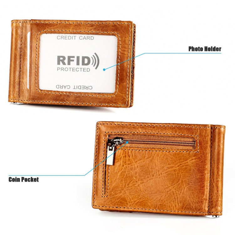 9603 Antimagnetic RFID Crazy Horse Texture Leather Wallet with Card Slots(Brown)
