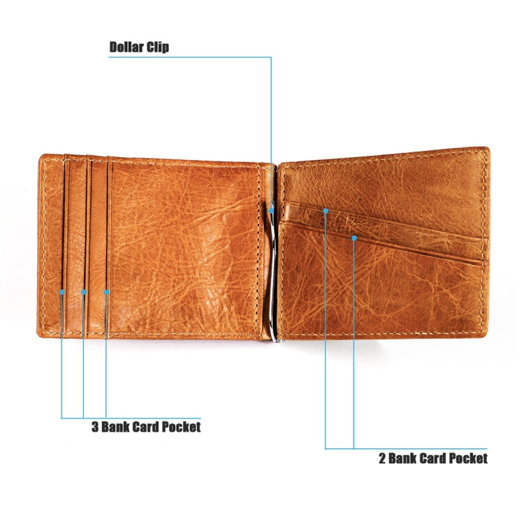 9603 Antimagnetic RFID Crazy Horse Texture Leather Wallet with Card Slots(Brown)