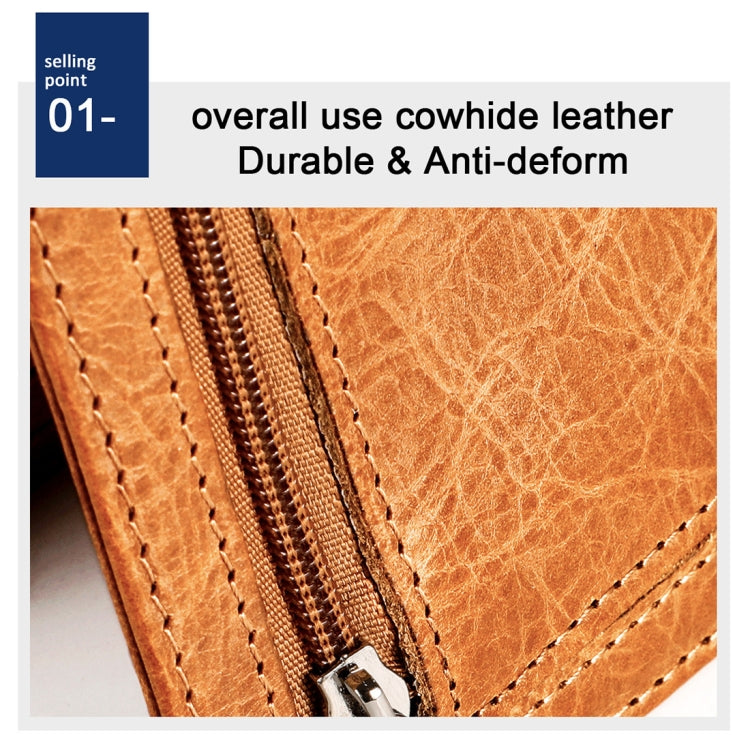 9603 Antimagnetic RFID Crazy Horse Texture Leather Wallet with Card Slots(Brown)