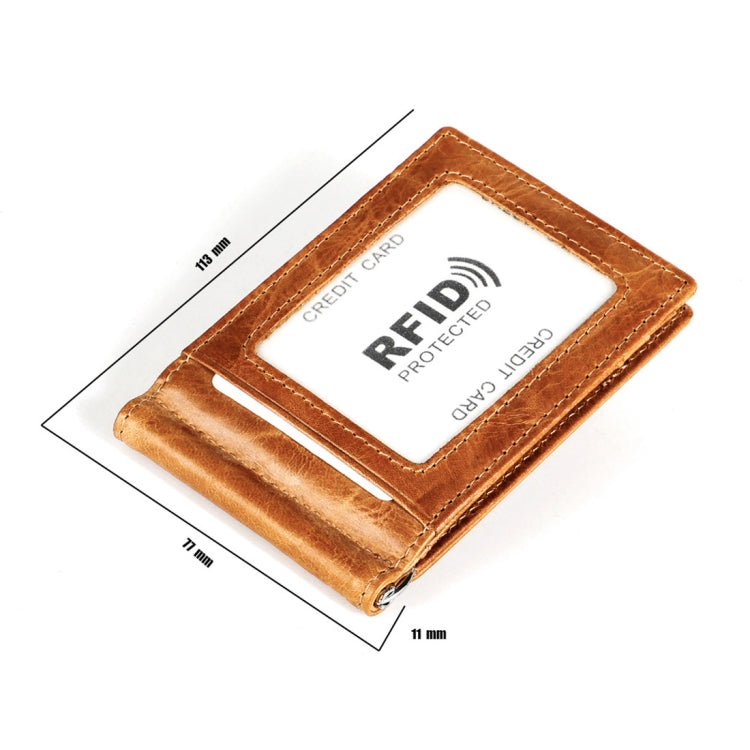 9603 Antimagnetic RFID Crazy Horse Texture Leather Wallet with Card Slots(Brown)