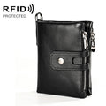 3515 Antimagnetic RFID Multi-function Leather Men Wallet with Card Holder(Black)