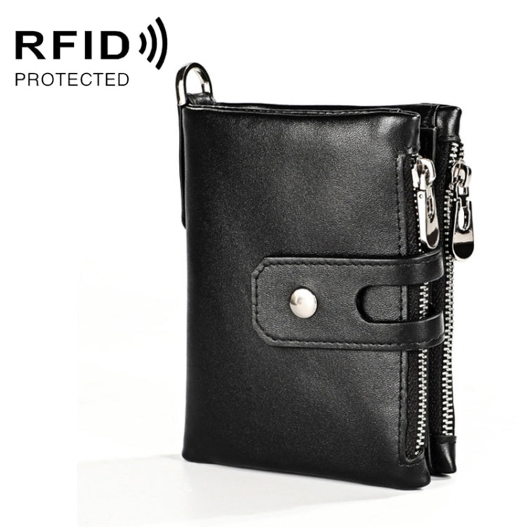 3515 Antimagnetic RFID Multi-function Leather Men Wallet with Card Holder(Black)