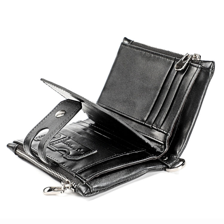 3515 Antimagnetic RFID Multi-function Leather Men Wallet with Card Holder(Black)