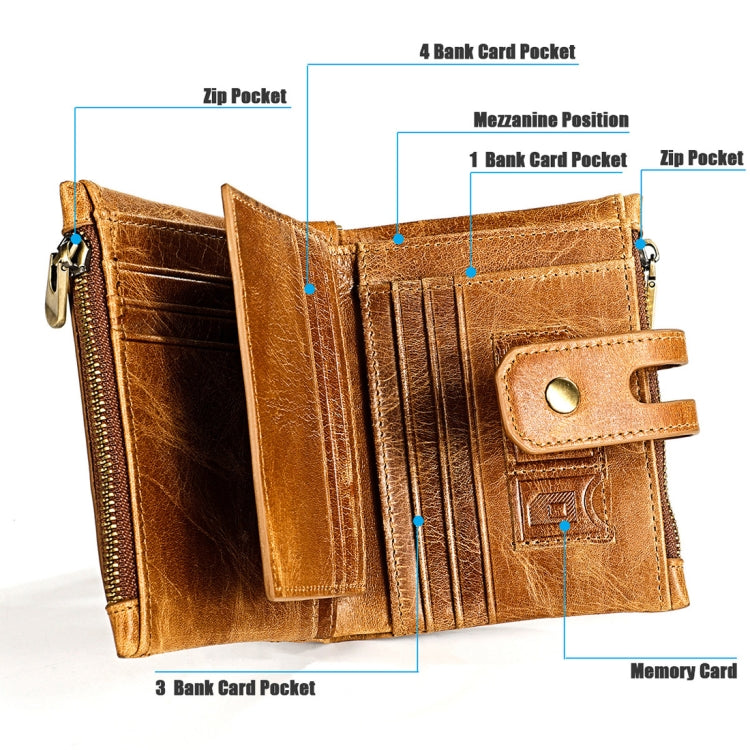3515 Antimagnetic RFID Multi-function Leather Men Wallet with Card Holder(Black)