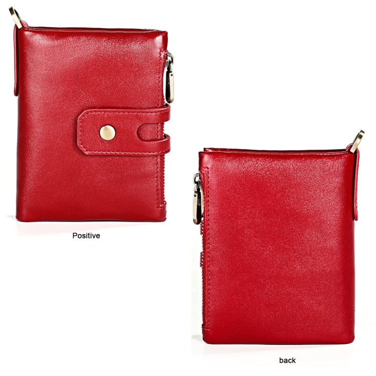 3515 Antimagnetic RFID Multi-function Leather Men Wallet with Card Holder(Red)