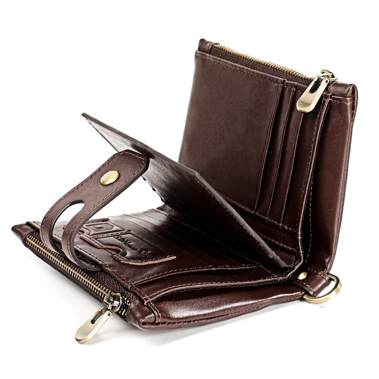 3515 Antimagnetic RFID Multi-function Leather Men Wallet with Card Holder(Coffee)