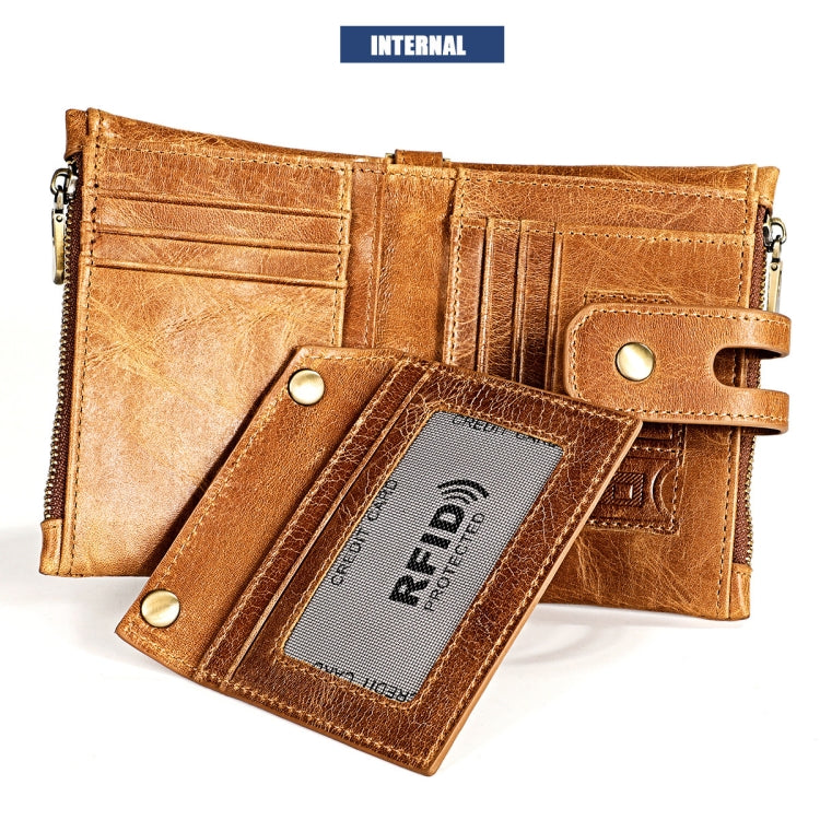3515 Antimagnetic RFID Multi-function Leather Men Wallet with Card Holder(Coffee)