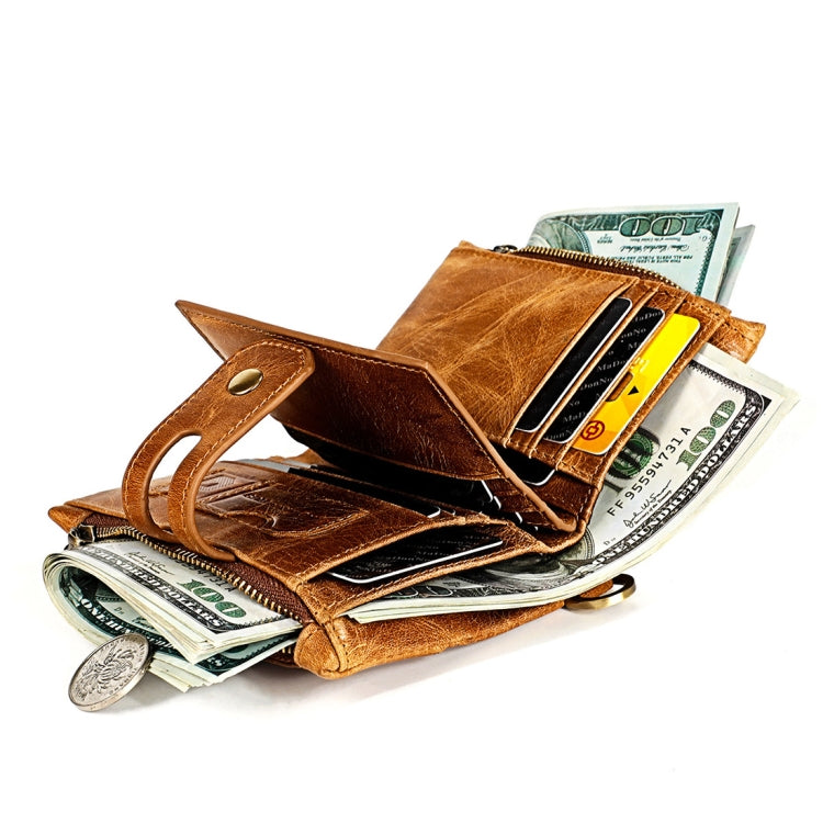 3515 Antimagnetic RFID Multi-function Leather Men Wallet with Card Holder(Coffee)