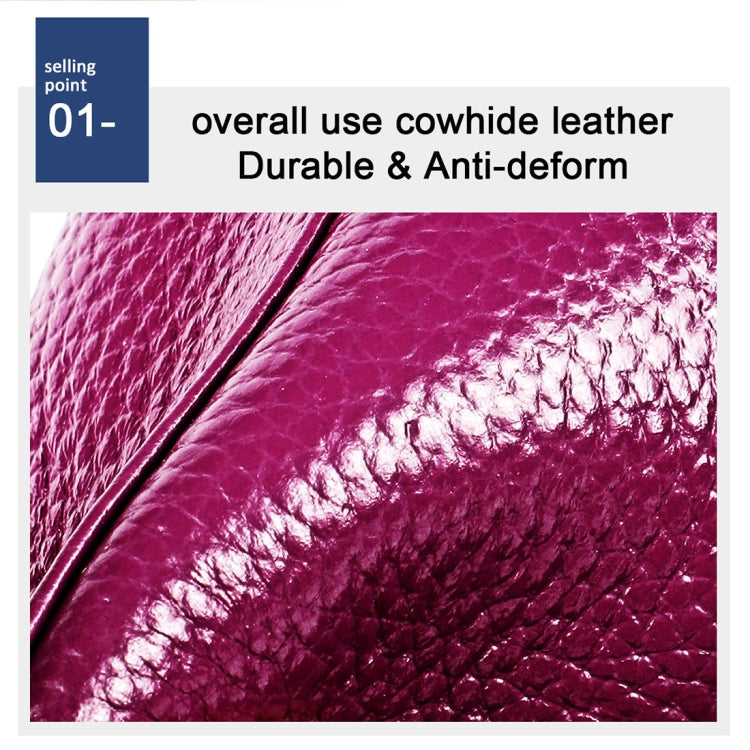 2027 Lady Leather Zipper Wallet Purse Double-pocket Little Shell Bag(Red)