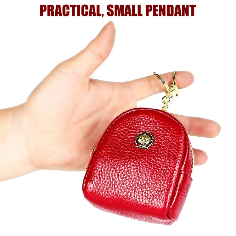 2028 Lady Portable Small Cosmetic Bag Leather Zipper Wallet Purse(Pink)