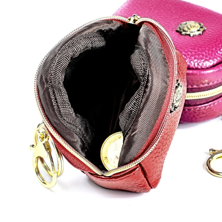 2028 Lady Portable Small Cosmetic Bag Leather Zipper Wallet Purse(Pink)