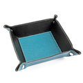 7001 Leather Desktop Square Storage Box Household Life Oddments Tray(Light Blue)