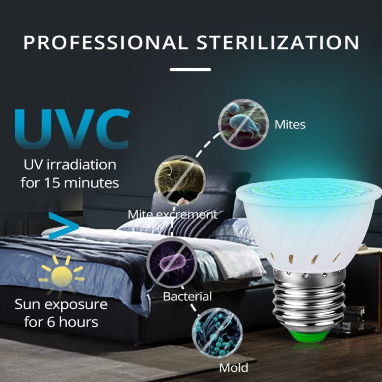 UVC Ozone Sterilizer Germicidal Disinfection Lamp, Specification:E27 110V 72 LEDs Lamp Cup Style