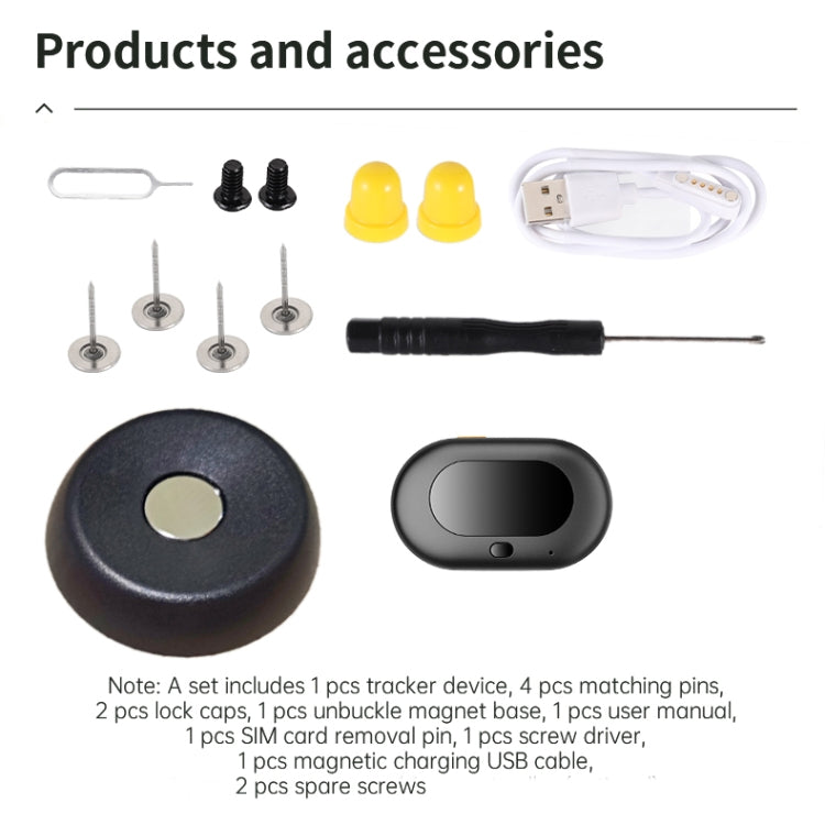 V41 Smart GPS Tracker IP67 Waterproof Pet Anti-loss Positioner, Version:4G  Version-A for Europe Asia Africa Australia(Black)