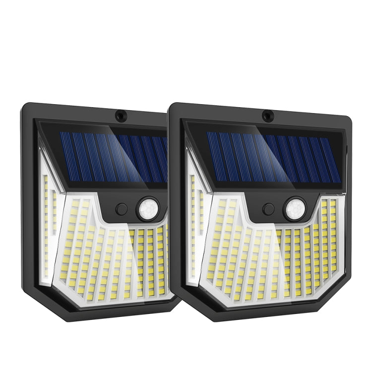 2pcs XY0159 159 LEDs Outdoor Solar Human Body Sensor Courtyard Wall Light