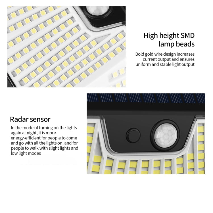 8pcs XY0159 159 LEDs Outdoor Solar Human Body Sensor Courtyard Wall Light