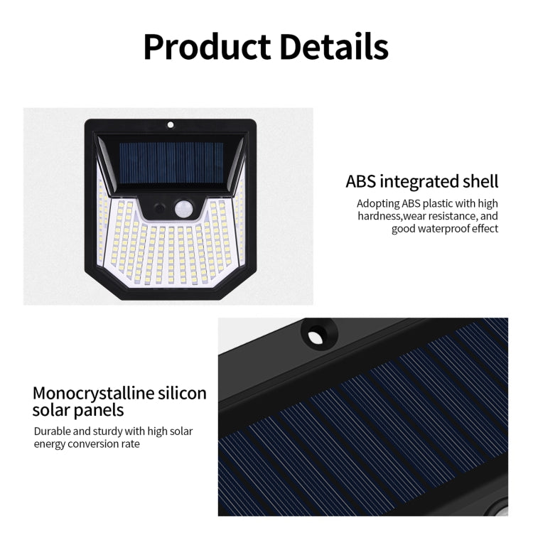 8pcs XY0159 159 LEDs Outdoor Solar Human Body Sensor Courtyard Wall Light