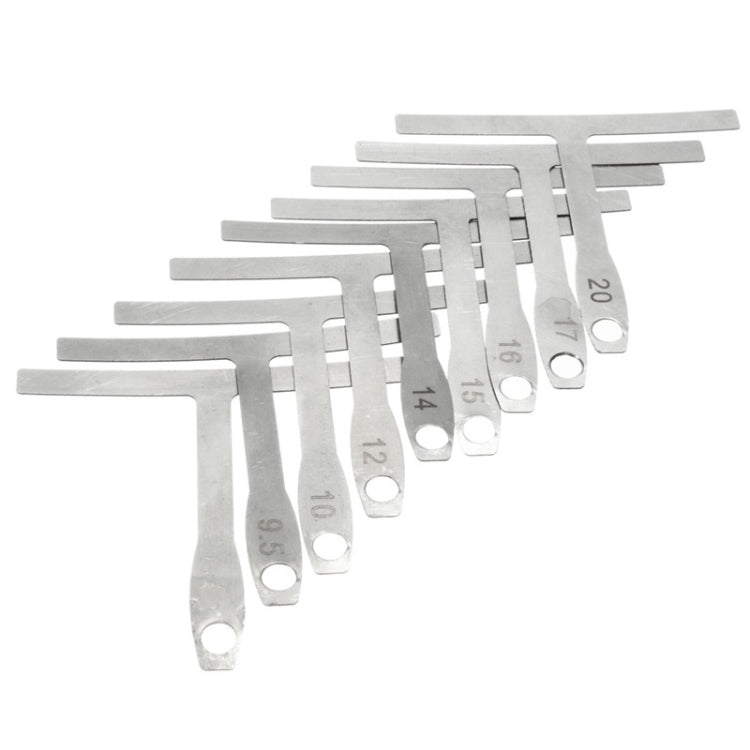9 in 1 Guitar T-shaped ruler Neck Fingerboard Frets Radian, String Yard Radian Adjustable Measuring Caliper