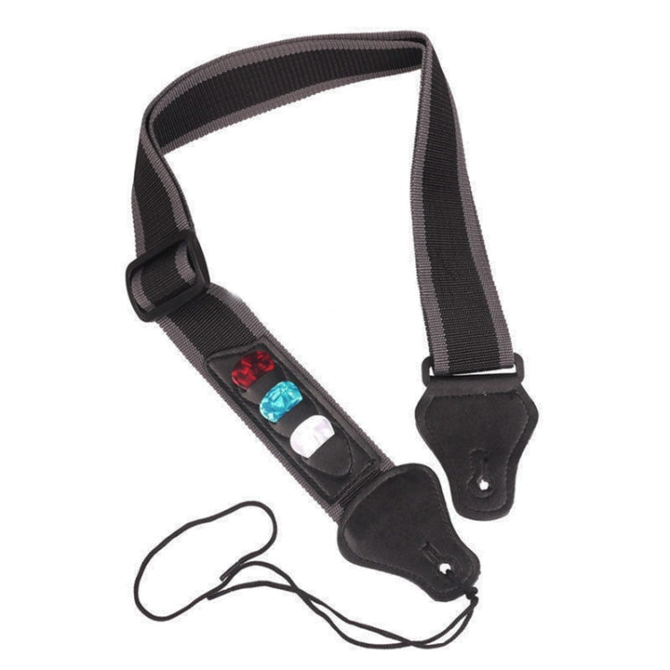 Folk Electric Acoustic Guitar Strap with 3 Picks, Random Color