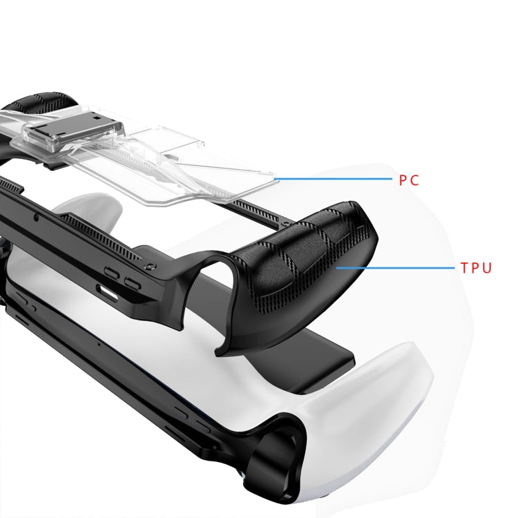 For Sony PlayStation Portal  TPU + PC Game Console Protective Case with Holder(White)