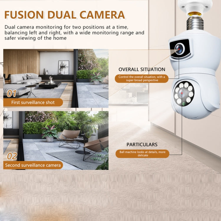 DP41 Bulb-type Dual-lens Motion Tracking Smart Camera Supports Voice Intercom(White)