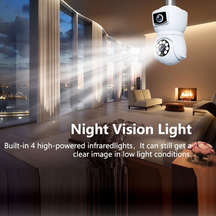 DP41 Bulb-type Dual-lens Motion Tracking Smart Camera Supports Voice Intercom(White)