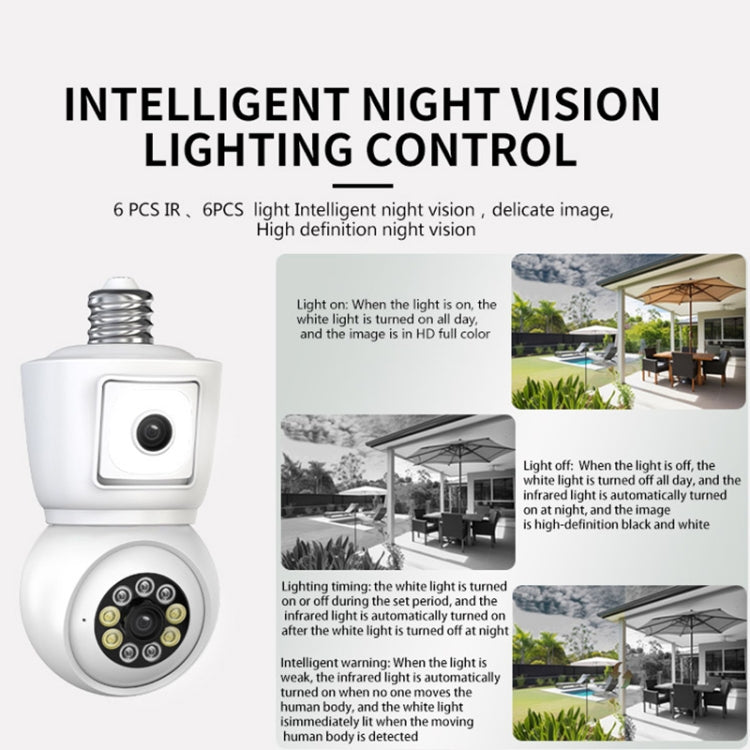 DP44 Bulb-type Motion Tracking Night Vision Smart Camera Supports Voice Intercom(White)