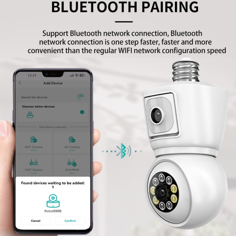 DP44 Bulb-type Motion Tracking Night Vision Smart Camera Supports Voice Intercom(White)