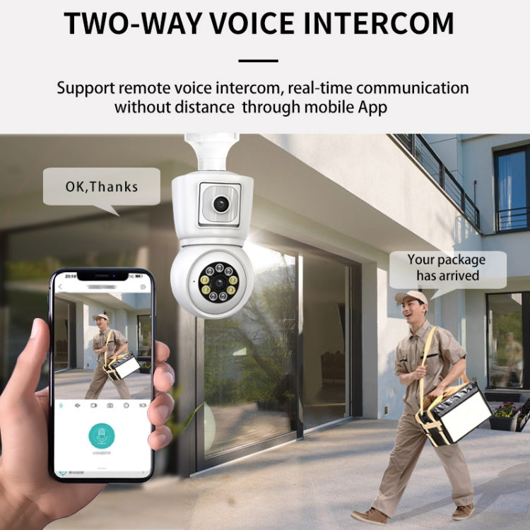 DP44 Bulb-type Motion Tracking Night Vision Smart Camera Supports Voice Intercom(White)