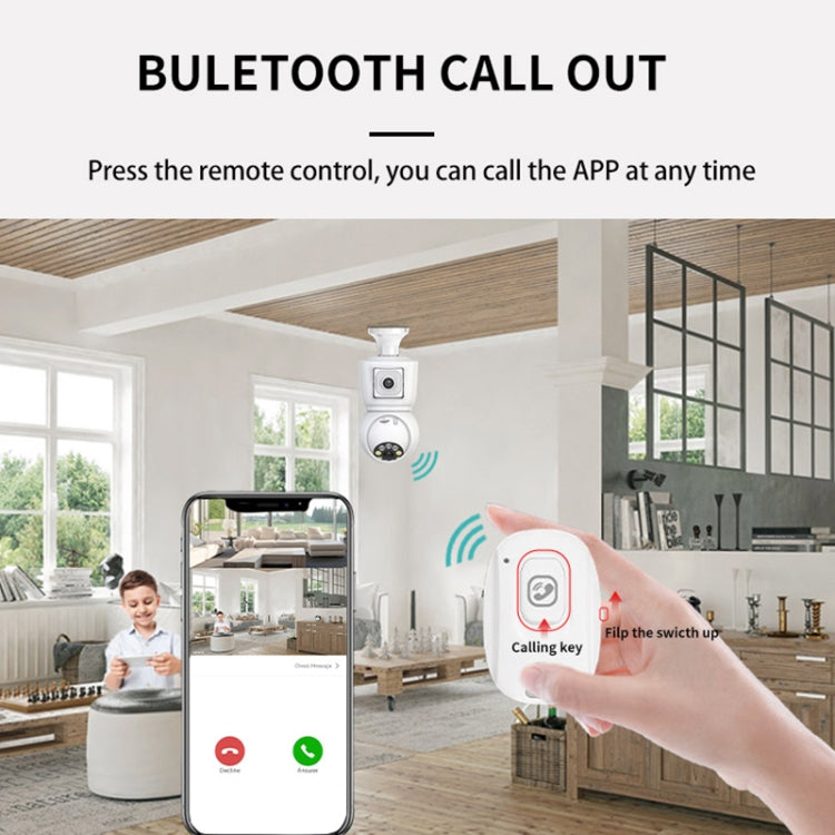 DP44 Bulb-type Motion Tracking Night Vision Smart Camera Supports Voice Intercom(White)