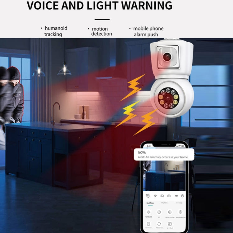 DP44 Bulb-type Motion Tracking Night Vision Smart Camera Supports Voice Intercom(White)