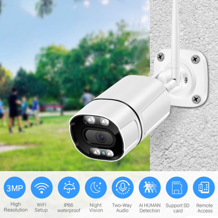Q39 Motion Tracking Night Vision Smart Camera Supports Voice Intercom, Plug Type:EU Plug(White)