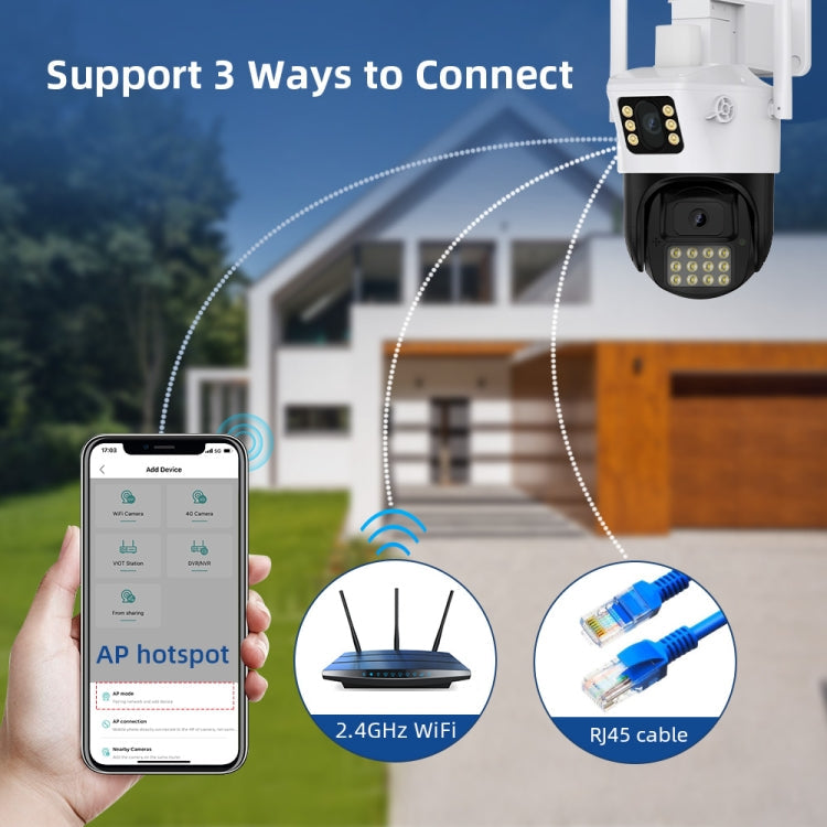 QX86 Motion Tracking Night Vision Smart Camera Supports Voice Intercom, Plug Type:US Plug(White)