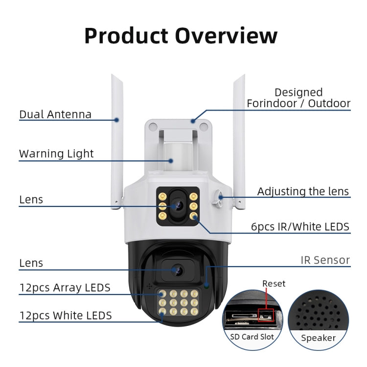 QX86 Motion Tracking Night Vision Smart Camera Supports Voice Intercom, Plug Type:EU Plug(White)