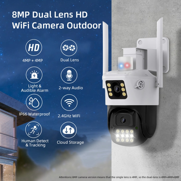 QX86 Motion Tracking Night Vision Smart Camera Supports Voice Intercom, Plug Type:AU Plug(White)